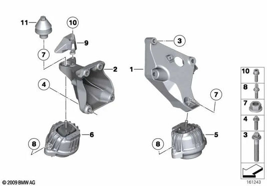 Motorlager für BMW 1er E81, E82, E87, E88 3er E90, E91, E92, E93 X1 E84 (OEM 22116768800). Original BMW