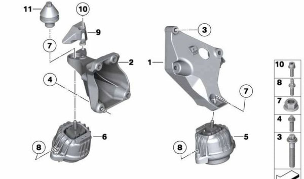 Masa adicional para BMW Serie 3 E90, E91, E92 (OEM 22116782037). Original BMW.