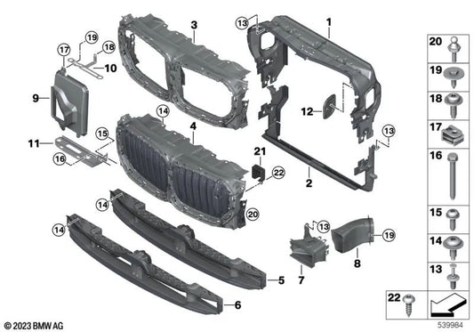 Upper luftklappen for BMW X5 G05 (OEM 51745A29C47). Genuine BMW.