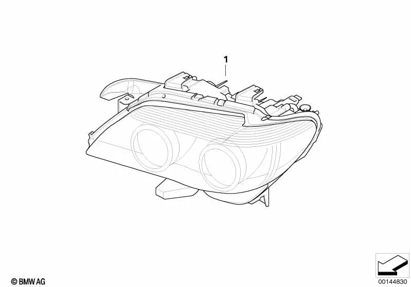 AHL-Xenon-Scheinwerfer links für BMW E65, E66 (OEM 63127162115). Original BMW.