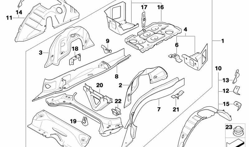 Larguero derecho para BMW E90, E91, E92, E93 (OEM 41117145304). Original BMW