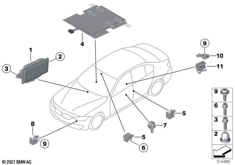 Unità di controllo dell'airbag per BMW 2 F22 Series, F22N, F23, F23N Series 3 F30, F30N, F34, F34N (OEM 65779461920). BMW originale