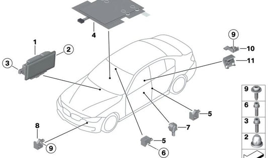 Unità di controllo dell'airbag OEM 65779461918 per BMW F20, F21, F22, F23, F87, F30, F31, F34, F80, F32, F33, F36, F82, F83. BMW originale.