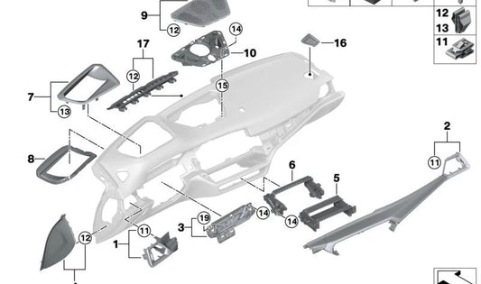 Cubierta para BMW Serie 3 G20N, G21N (OEM 51459623068). Original BMW