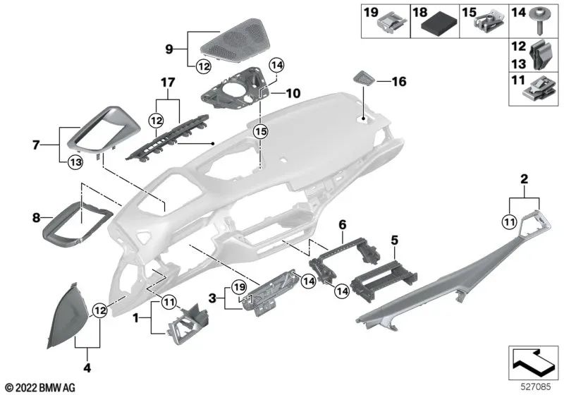 Embellecedor de Tablero de Madera de Roble para BMW Serie 3 G20N, G21N, G28N, Serie 4 G22, G23, G26 (OEM 51459623085). Original BMW.