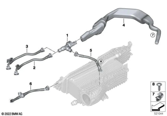 Conducto de ventilación del tanque para BMW G60, G70, G05N, G18N, G06N, G07N, G09 (OEM 13909884338). Original BMW