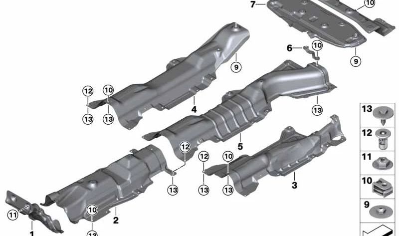 Wärmeisolierung für Heckstoßstangen OEM 51487467971 für BMW F44. Original BMW.