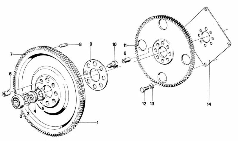 Volante de Inercia para BMW Serie 5 E28 (OEM 11221273153). Original BMW