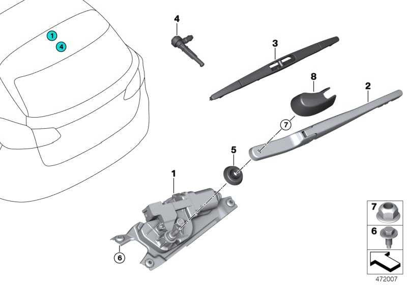 Tapa Brazo Limpiaparabrisas Trasero Para Bmw F45 F46 F48 . Original Bmw. Recambios