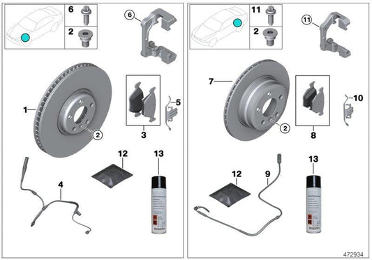 Disco De Freno Ligero Ventilado 348X36 Para Bmw F07 Gt F10 F11 F06 F12 F13 F01 F02. Original