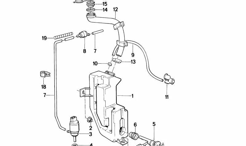 Conector de manguera OEM 61681385952 para BMW (Modelos compatibles: E30). Original BMW.