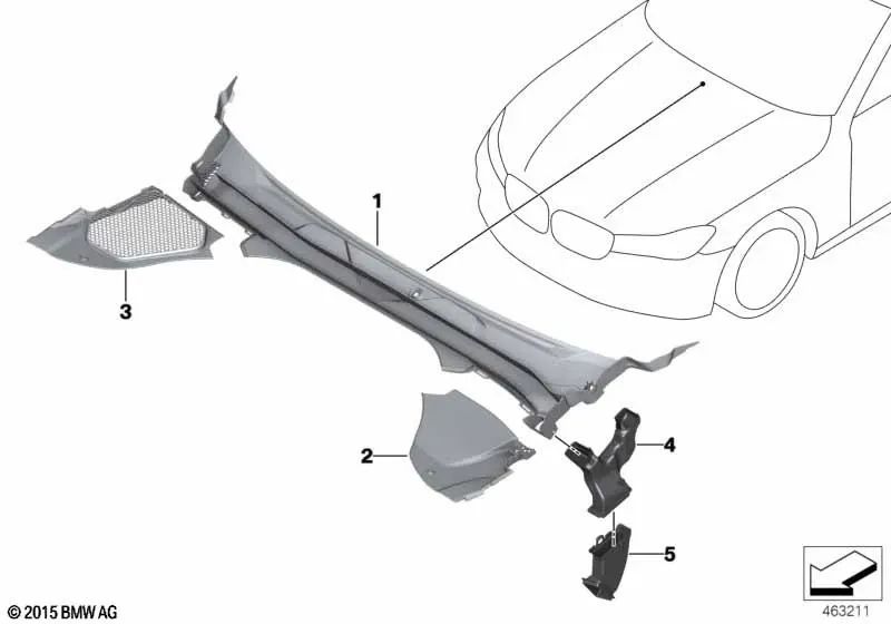 Cubierta del Cortavientos Parte 1 para BMW G32, G32N (OEM 51717404746). Original BMW