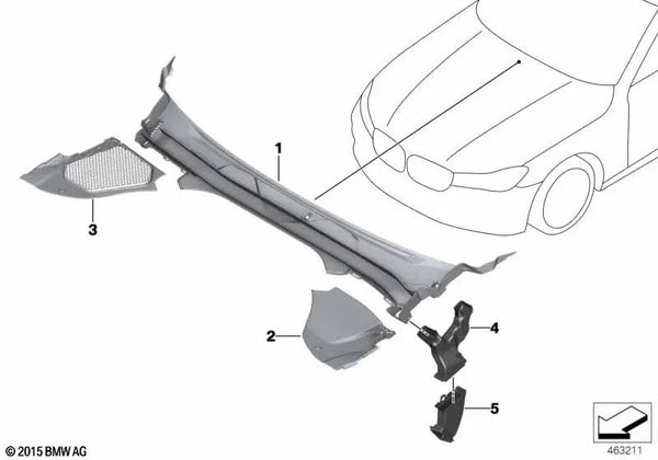 Cubierta del guardaviento Parte 3 para BMW Serie 7 G11, G12 (OEM 51717357240). Original BMW