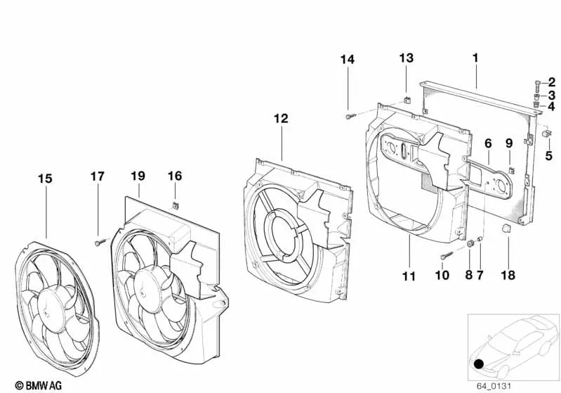 Tuerca de Clip en C para BMW E81, E82, E87, E87N, E88, E36, E46, E24, E23, E38 (OEM 07146955207). Original BMW