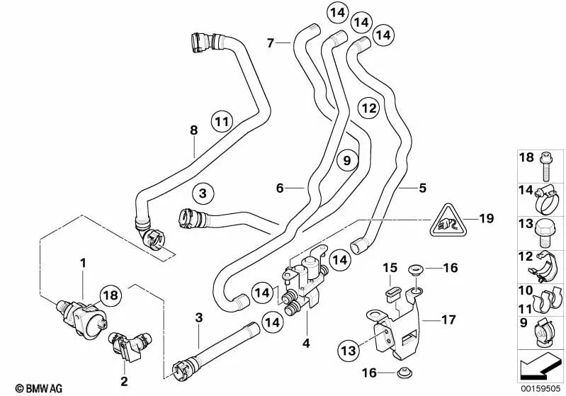 Tubo de retorno para BMW X5 E70N, X6 E71 (OEM 64219222750). Original BMW.