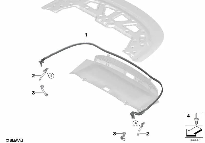 Desagüe de agua derecho para BMW Serie 2 F23, F23N (OEM 51177300966). Original BMW