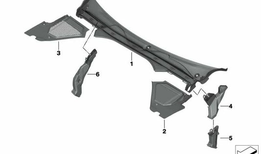 Cubierta del Deflector de Viento Parte 2 para BMW G22, G23, G26 (OEM 51717491406). Original BMW