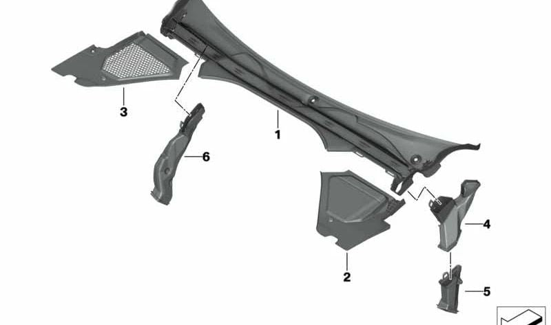 Cubierta del parabrisas OEM 51717427845 para BMW G42, G20, G21, G28, G80, G22, G23, G26, G82, G83. Original BMW.