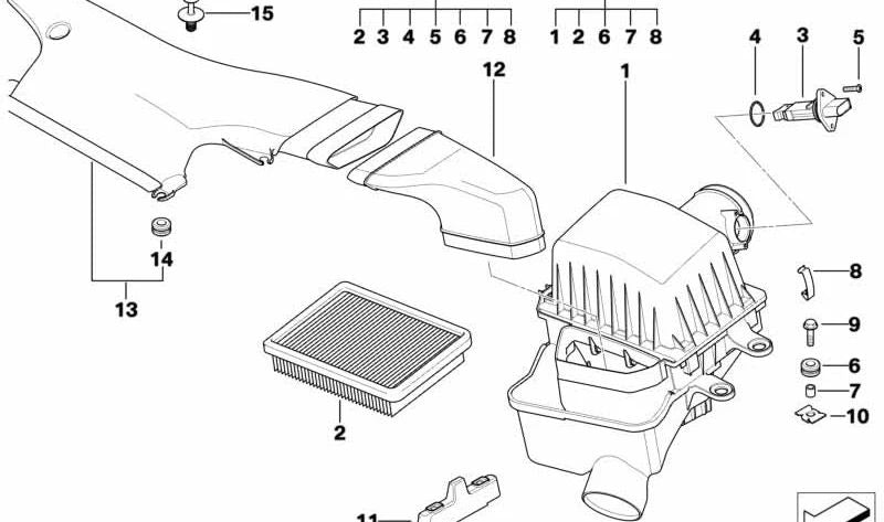 Conducto de admisión para BMW Serie 3 E46 (OEM 13717830100). Original BMW