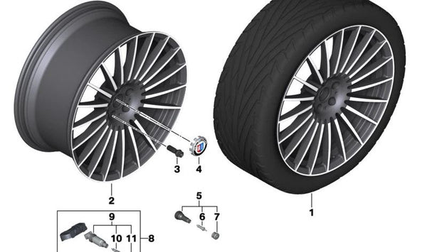 Llanta de Disco de Aleación Ligera Forjada para BMW X7 G07, G07N (OEM 36107998160). Original BMW