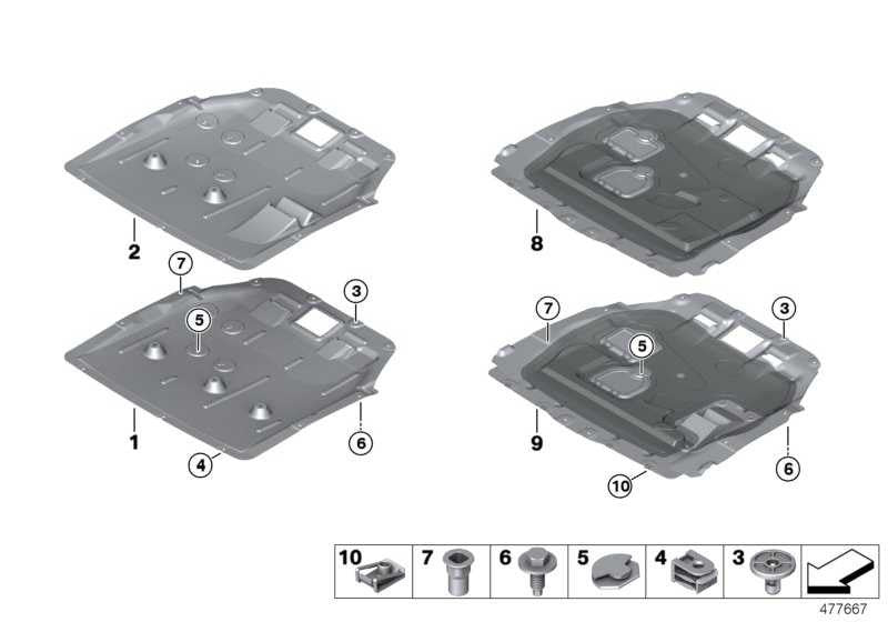 Apantallado Compartimiento Motor Para Bmw F45 (Active Tourer) F46 (Gran F48 . Original Bmw.