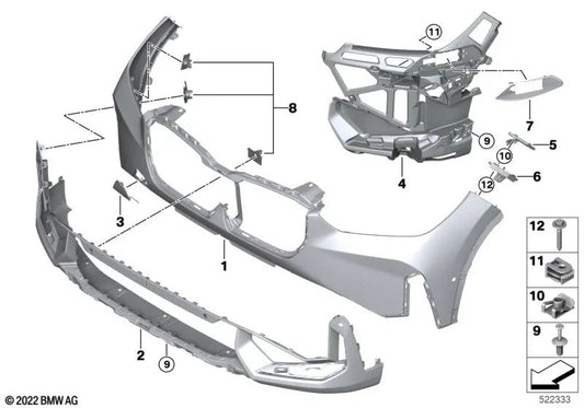 Untere vordere Stoßstangenverkleidung für BMW X1 U11 (OEM 51115A5AEE9). Original BMW.