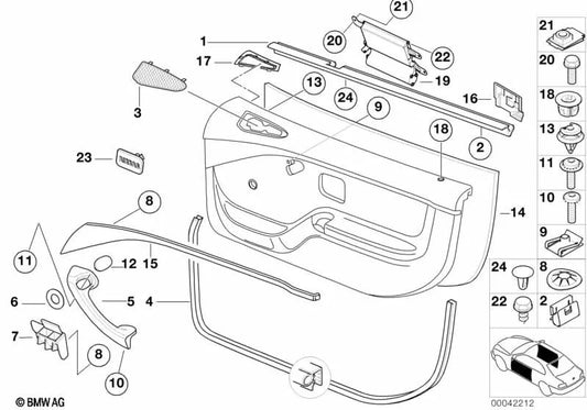 Moldura esquerda para BMW E30, E34, E36, E39 (OEM 51418398739). BMW original