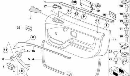 Moulage gauche pour BMW (OEM 51418398737). BMW d'origine