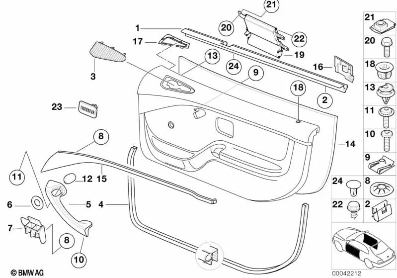 Scheda destra per BMW (OEM 51718400424). BMW originale.