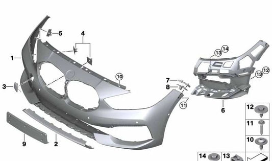 Revestimiento parachoques delantero para BMW Serie 1 F40 (OEM 51119466836). Original BMW