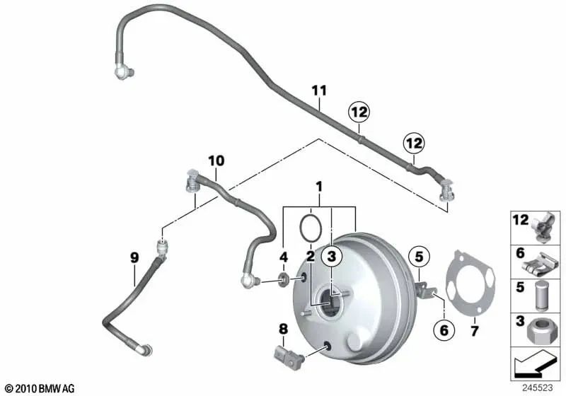 Servo de freno para BMW F25, F26 (OEM 34336797469). Original BMW.