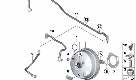 Vacuum tube (Unterdruckleitung) OEM 11667602557 for BMW F25 (X3), F26 (X4). Genuine BMW.