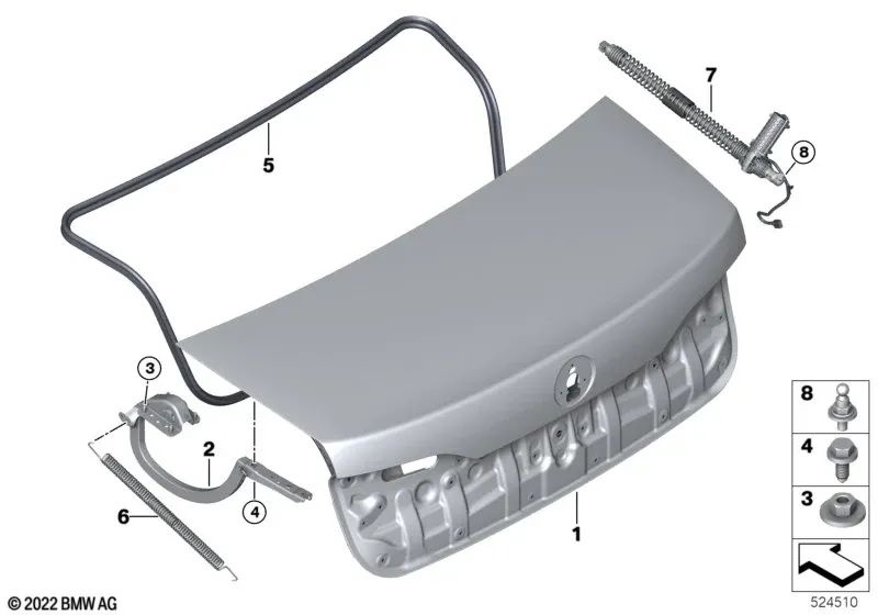 Accionamiento con husillo derecho para BMW Serie 7 G70 (OEM 51249466987). Original BMW.