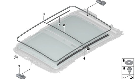 Board intérieur droit OEM 54108737276 pour BMW U06 (série 2 Active Tourer). BMW d'origine.