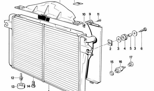 Marco del ventilador para BMW E28 (OEM 17111177474). Original BMW