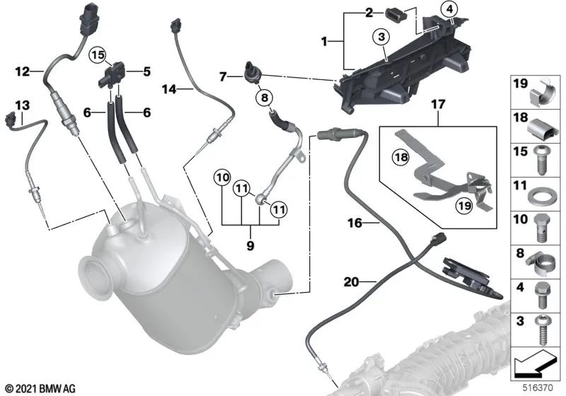 Sensor de Temperatura AGR para BMW F20, F21, F22, F23, G42, E90N, E91N, E92N, E93N, F30, F31, F34, G20, G21, G28, F32, F33, F36, G22, G23, G26, F10N, F11N, G30, G31, G32, G11, G12, G14, G15, G16, E84, F25, G01, F26, G02, F15, G05, G06, G07 (OEM 1362850762