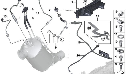 OEM -Kurbelwellensensor 13627811112 für BMW (F20, F21, F22, E90, E91, E92, E93, F30, F31, F34, F32, F33, F36, F07, F10, F11, E84, F25). Original BMW.