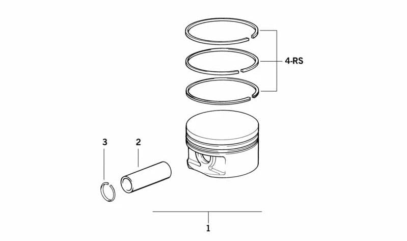 Kit de Reparación Anillos de Pistón-Alusil para BMW Serie 5 E39, Serie 7 E38, X5 E53 (OEM 11259071606). Original BMW