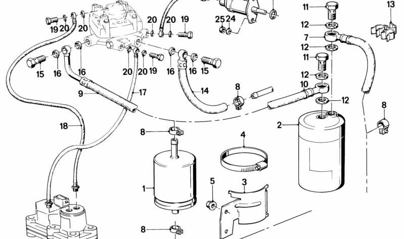 Tubo de retorno de combustible para BMW Serie 3 E21, E30, Serie 5 E12, E28 (OEM 13311267554). Original BMW