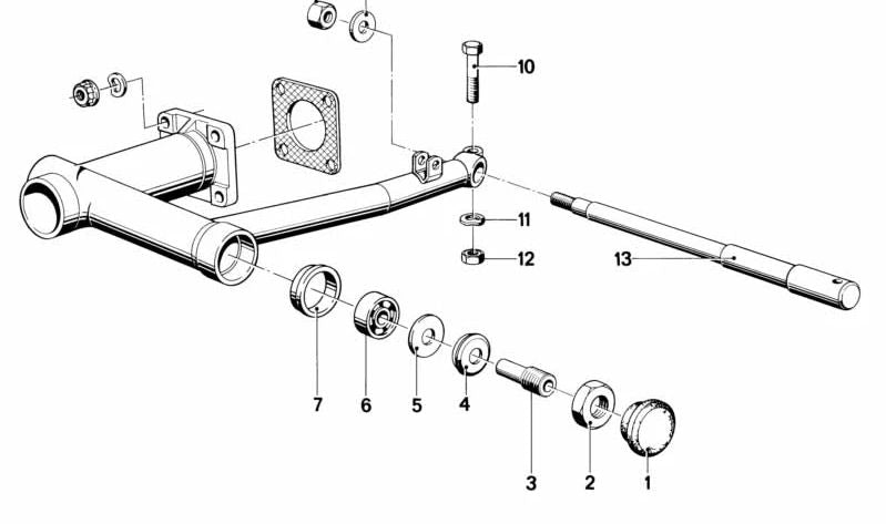 Eje pasante trasero OEM 33411236219 para BMW E30, E36, Z3. Original BMW.