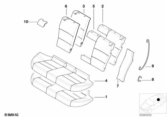 Fabric Seat Cover for BMW 3 Series E46 (OEM 52207000867). Genuine BMW. 