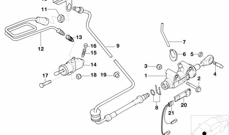 Emitterzylinderschraube für BMW E39, E60, E61, E63, E64, E38, E53, E52 (OEM 21521161729). Original BMW