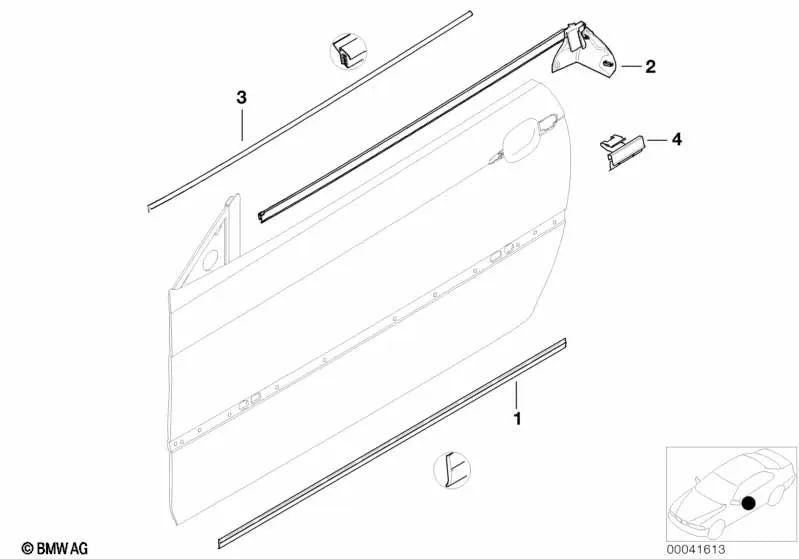 Cubierta interior izquierda para BMW Serie 3 E46 (OEM 51327026391). Original BMW