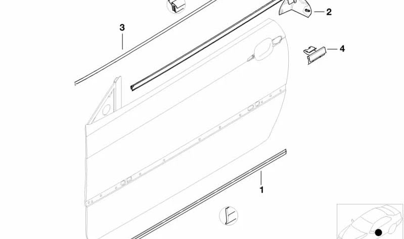 Cubierta exterior derecha para BMW Serie 3 E46 (OEM 51327894714). Original BMW.