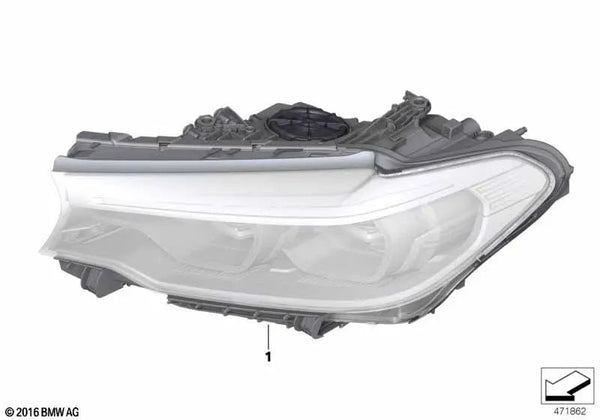 Faros LED AHL High izquierdo para BMW Serie 5 F90, G30, G31 (OEM 63117214963). Original BMW.