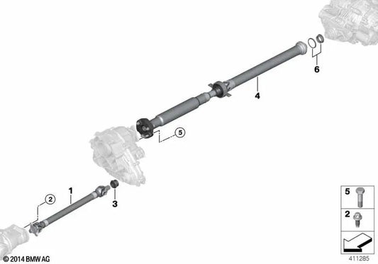 Gelenkwelle trasera para BMW X5 F85, X6 F86 (OEM 26107850370). Original BMW.