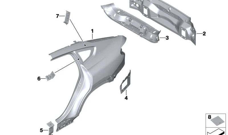 Revestimiento trasero exterior para BMW X6 F96, G06 (OEM 41007947333). Original BMW