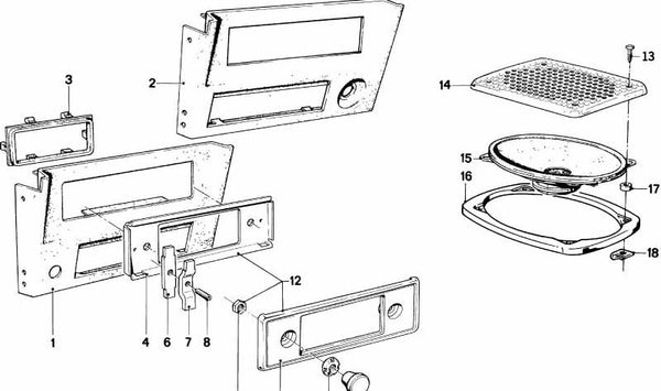 Rejilla del altavoz OEM 65111360009 para BMW E21, E24. Original BMW.