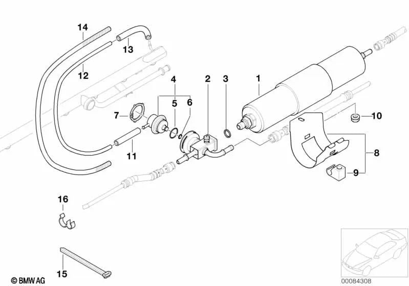 Kraftstofffilter für BMW E46 3er (OEM 13327831089). Original BMW