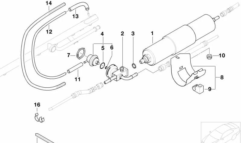 Tubo flexible OEM 12517508831 para BMW (Modelos compatibles: E81, E82, E87, E88, F20, F21, F52, F70, F45, F46, G42, U06, E30, E36, E46, E90, E91, E92, E93, F30, F31, F34, F35, G20, G21, G28, G80, G81, F32, G22, G23, G26, G82, G83, E34, E39, E60, E61,